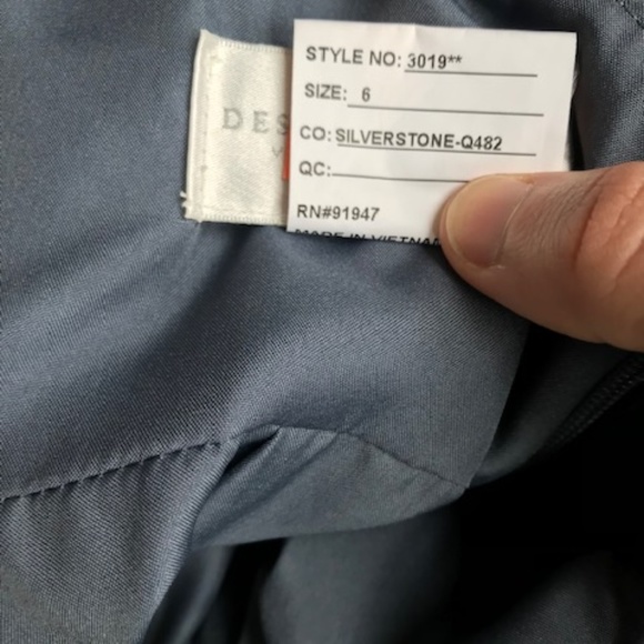 Dessy Spaghetti Strap Chiffon Gown in Silverstone - Picture 5 of 7